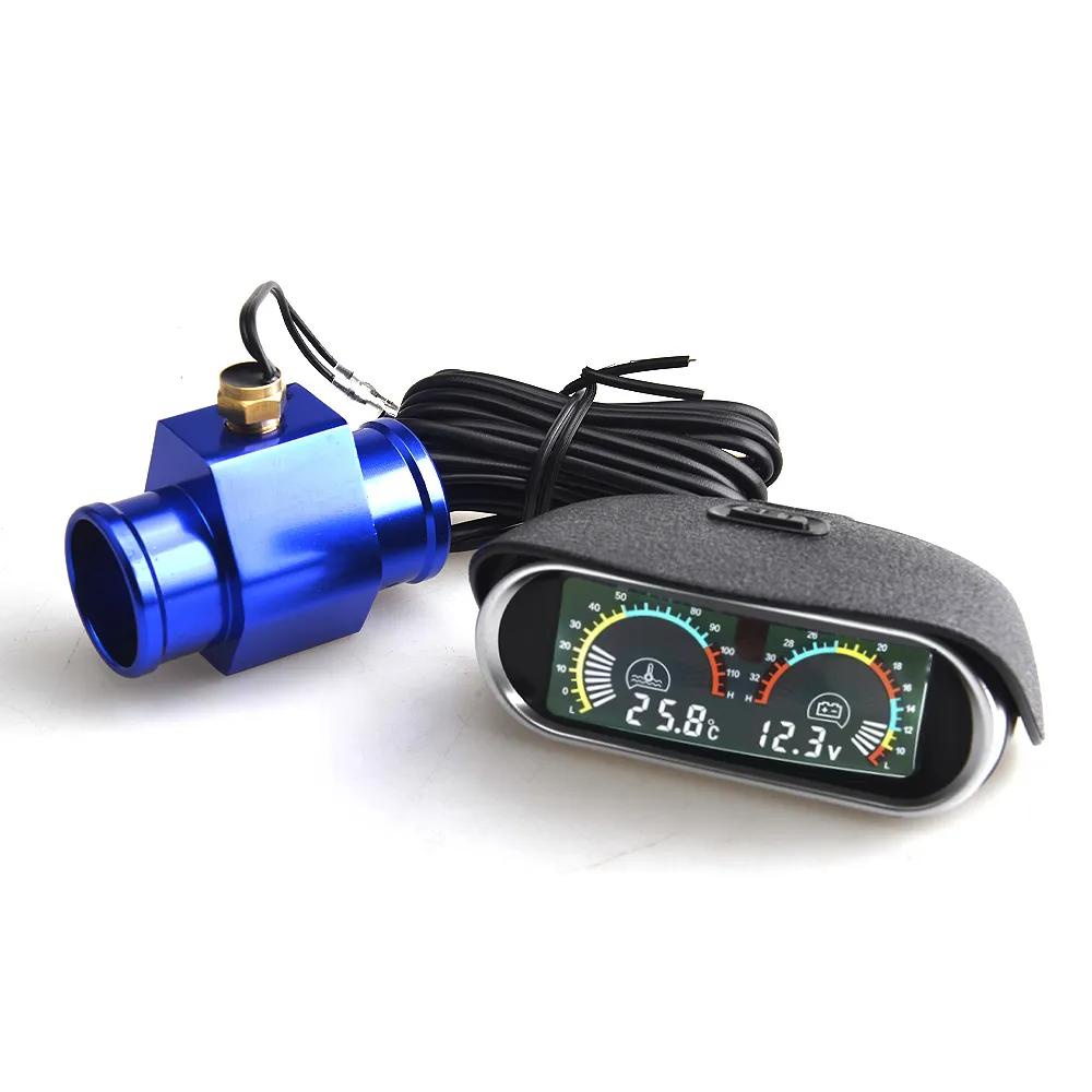 Medidor Automático LCD De Temperatura E Voltímetro De Água 2 Em 1 Com Adaptador De Tubo De Junta 1/8