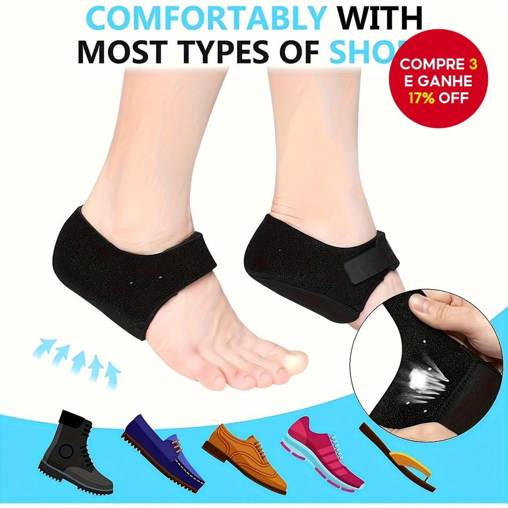 Protetores De Calcanhar Para Fascite Plantar (2 Peças) Almofadas Aliviar Dores No E Pressão Proteto