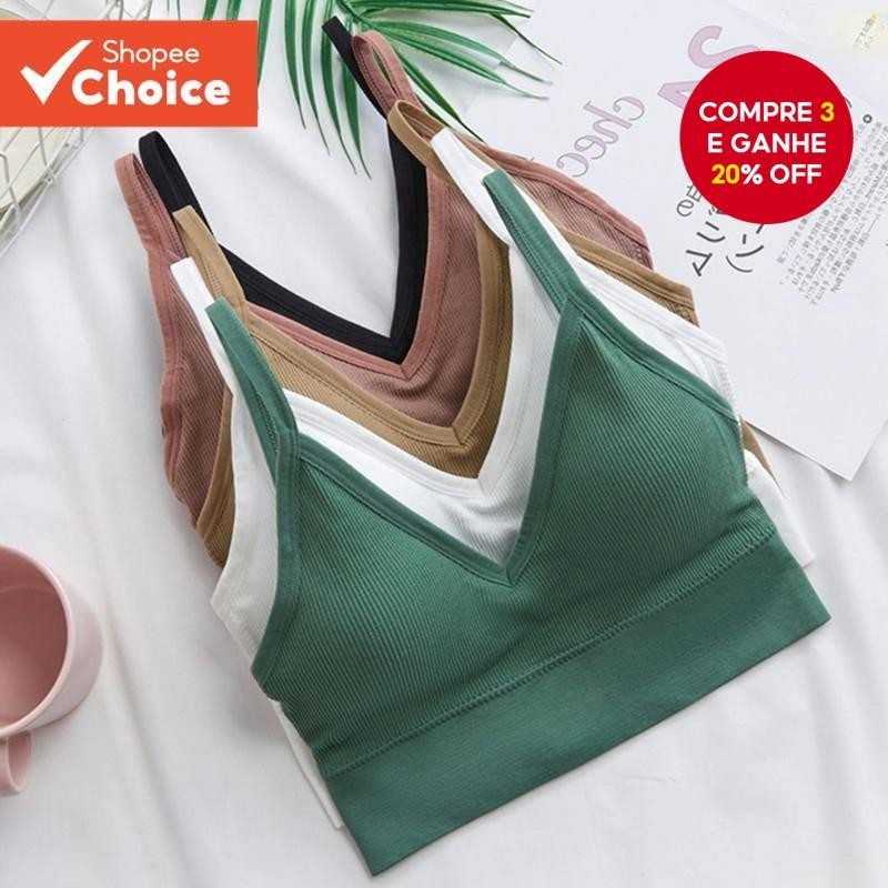 Sutiã De Ioga Sexy Com Decote Em V Para Mulheres , Esportes Sem Costura Costas Bonitas E Almofadas R