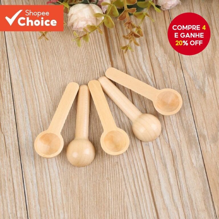 Colheres Pequenas De Madeira 5pcs-Frascos De Espec