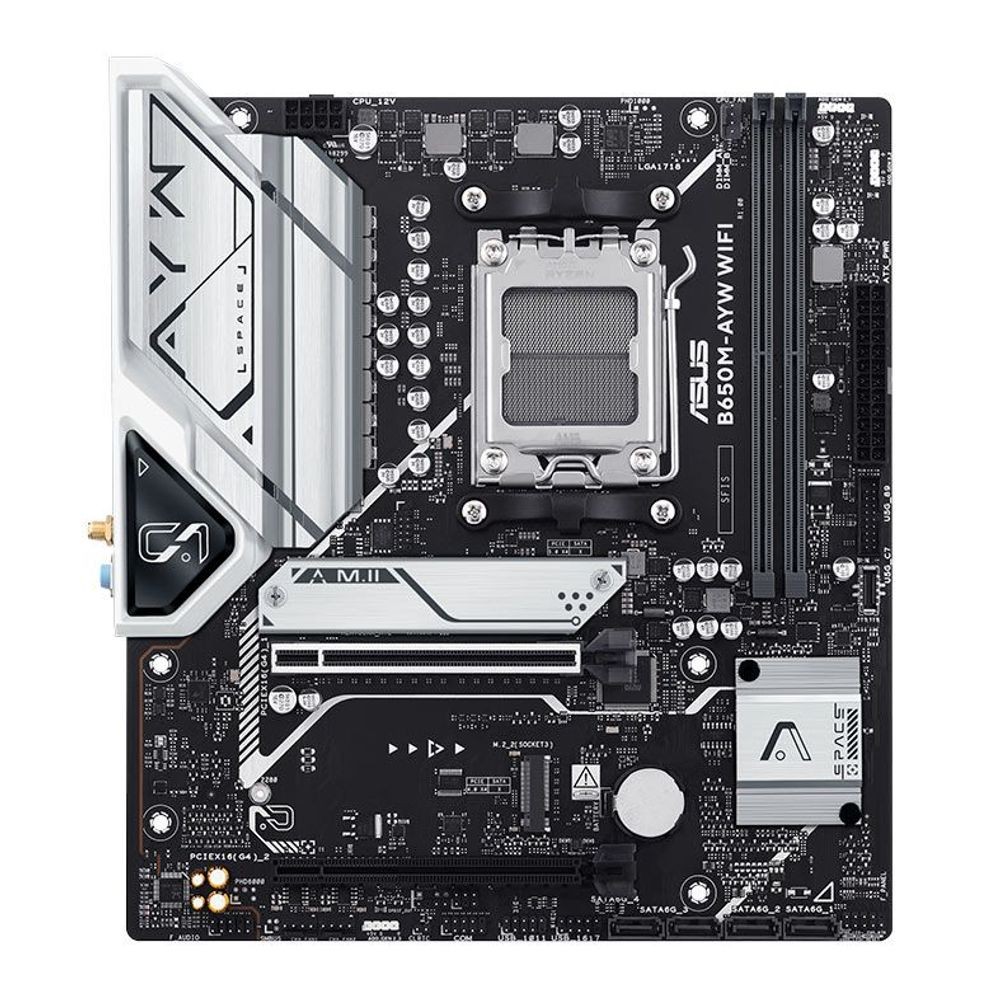 Placa Mãe  Asus B650M-AYW WiFi, DDR5, Socket AMD AM5, M-ATX, Chipset AMD B650 – B650M-AYW-WIFI