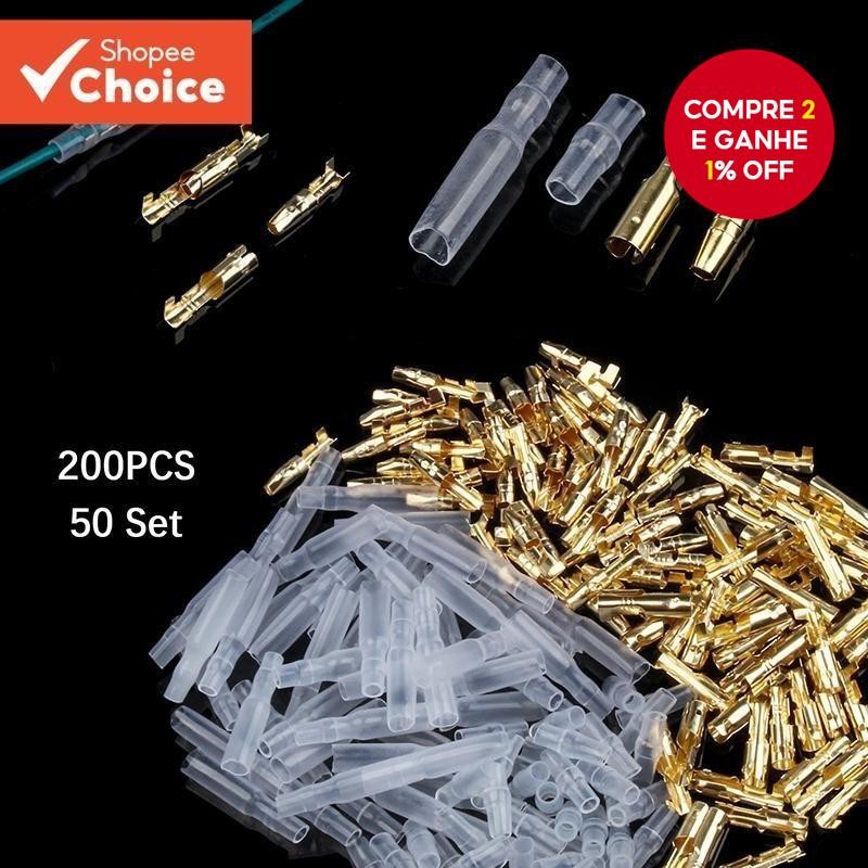 Terminais De Crimpagem De Bala , Conector De Motocicleta , Soquete Com Capa De Manga Isolante , 50 C