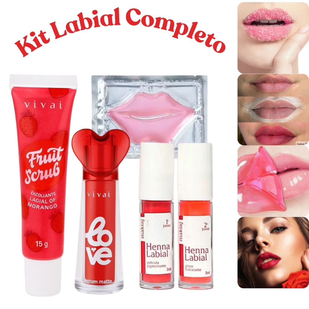 Kit Spa Labial Edição Limitada  Esfoliante Batom e Mascara Labial Tratamento completo para os lábios