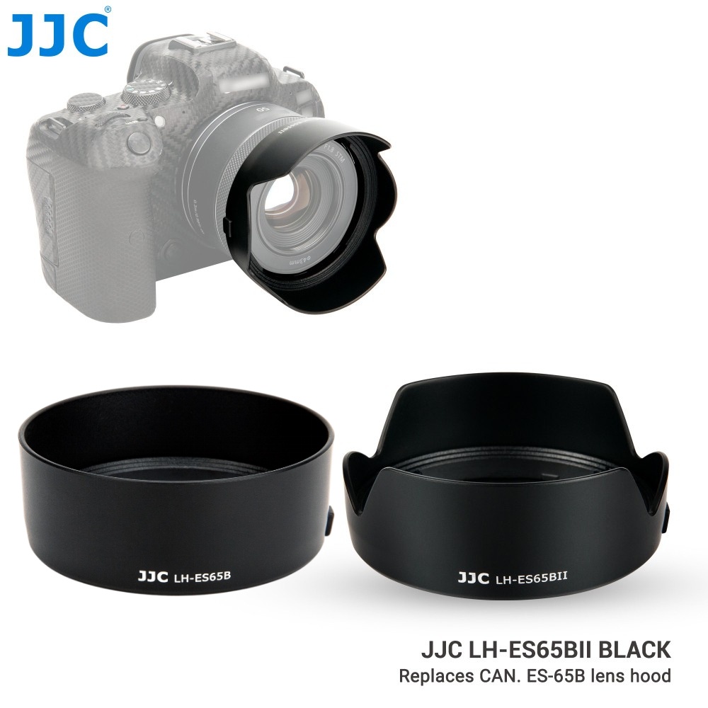 JJC ES-65B Lens Hood Parasol Capuz De Lente Reversível Dedicado À Canon RF 50mm F1.8 STM Na Câmera E