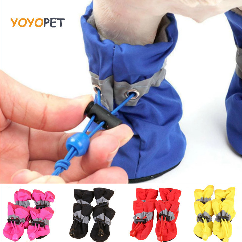 4pcs Por Conjunto Sapatos De Botas De Chuva Antiderrapantes Para Cães Pequenos Gatos Cachorros Acess