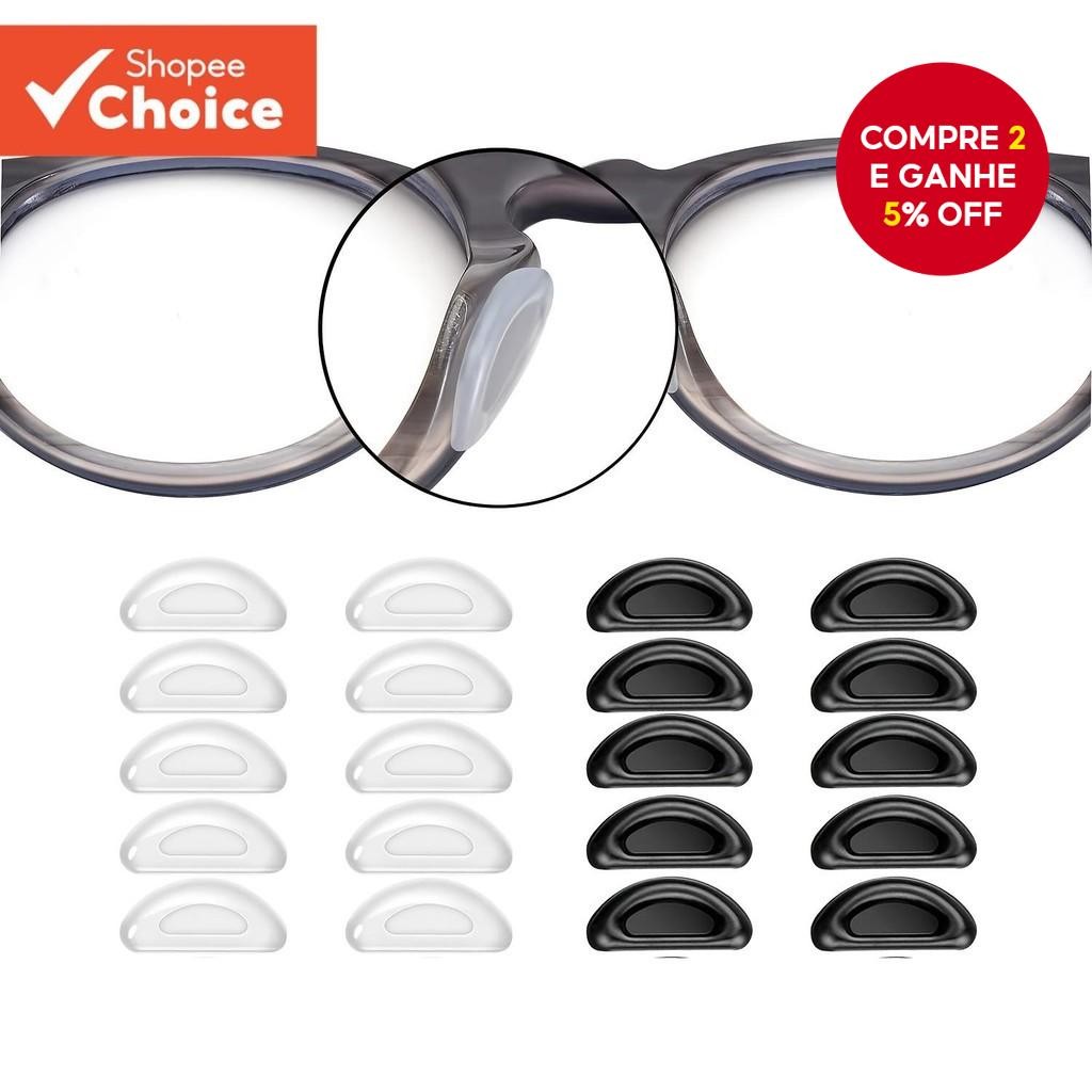 10 20 Pares De Almofadas De Nariz Adesivas Coladas Em Silicone Antiderrapante Para Óculos De Sol Fin