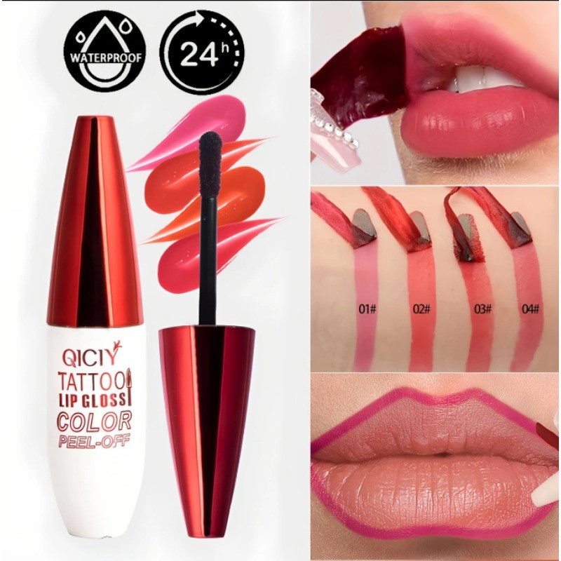 QICIY Matte Lip Gloss-Caneta De Tatuagem Labial Removível De Longa Duração E À Prova Dágua Para Cont