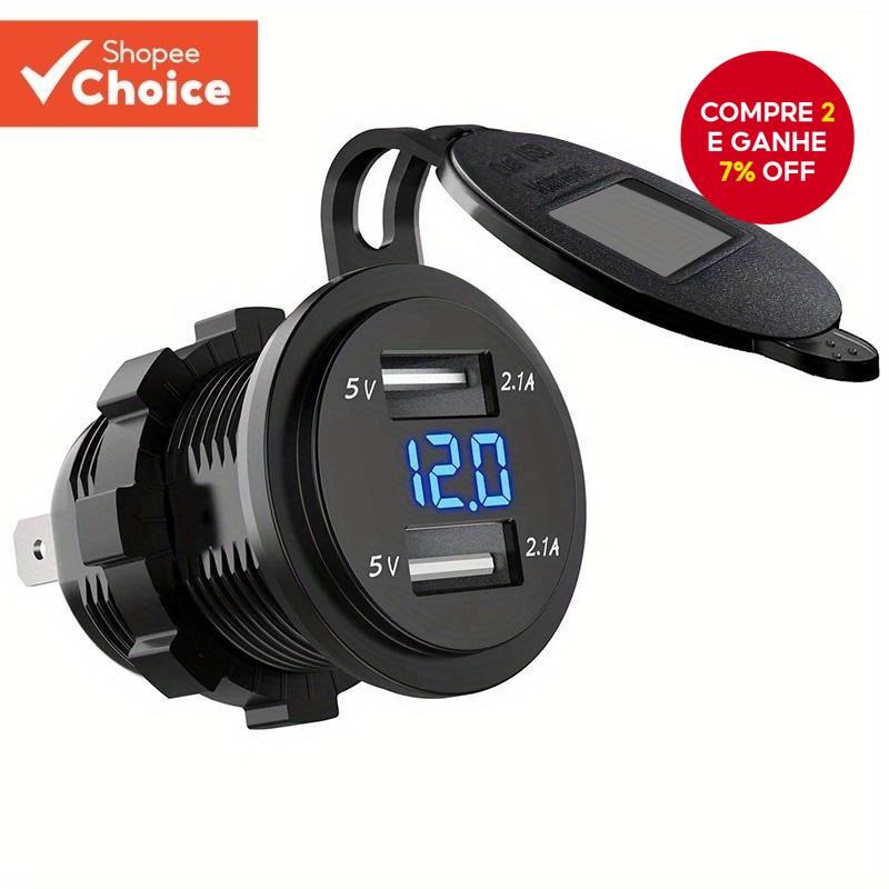Dual USB 12 V/24 Moto Carregador Guiador À Prova dÁgua 5 2.1A para Telefone Móvel