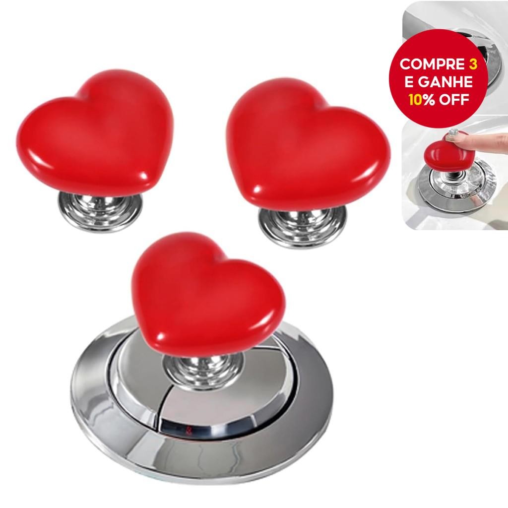 Botão Do Tanque De Vaso Sanitário Em Formato De Coração-Alça Nivelada Elegante Para Acessórios De Ba