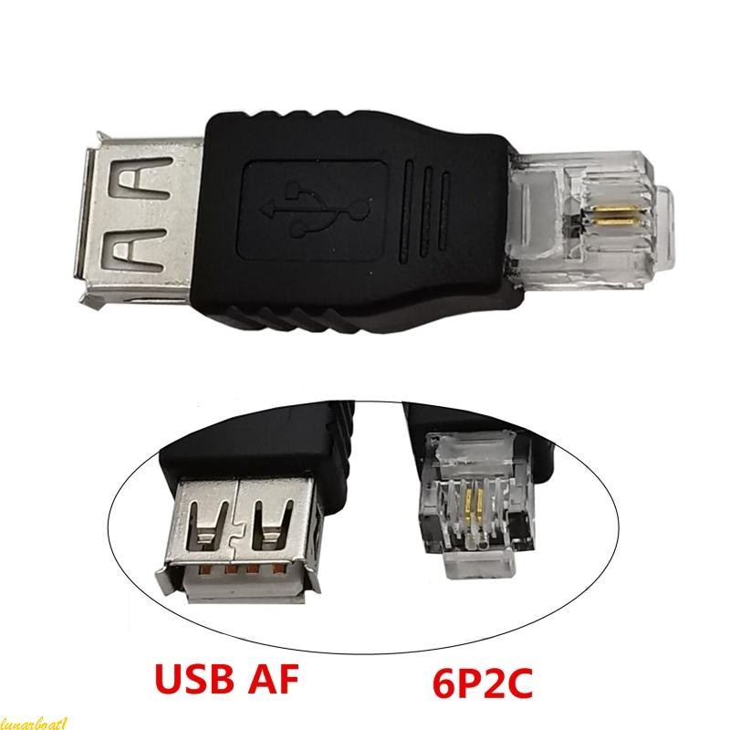 Lunaboat USB 2.0-A Fêmea Para RJ11 6P2C Adaptador Conector Telefone Ethernet