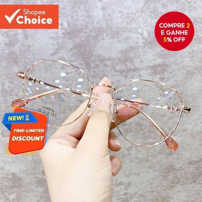 Óculos De Polígono Retrô Lentes HD Anti-Luz Azu