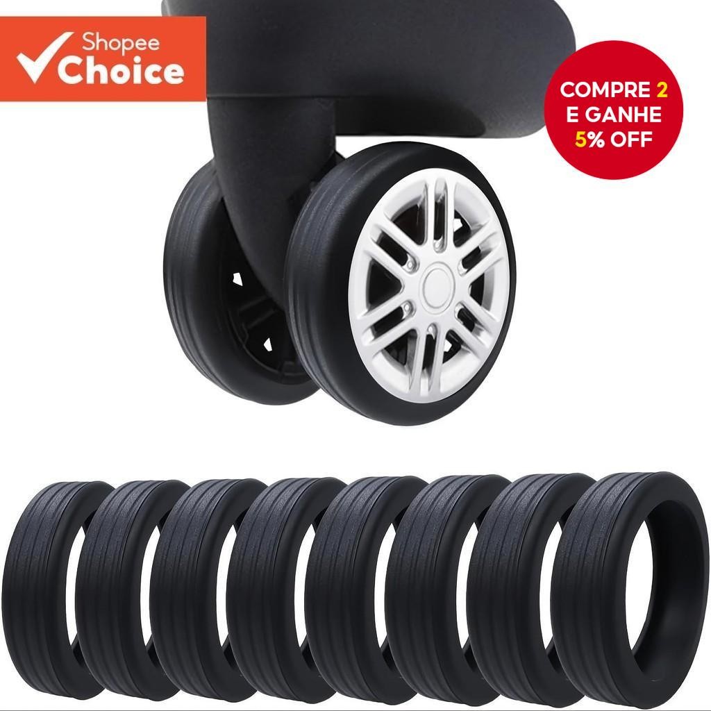 Capas De Silicone Para Rodas De Bagagem  8PC-Acessórios De Viagem Com Redução De Ruído Malas