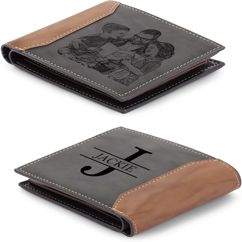 Presentes para Dia dos Pais Carteira Personalizada Para Homens Com Fotos De Couro Carteira De Couro