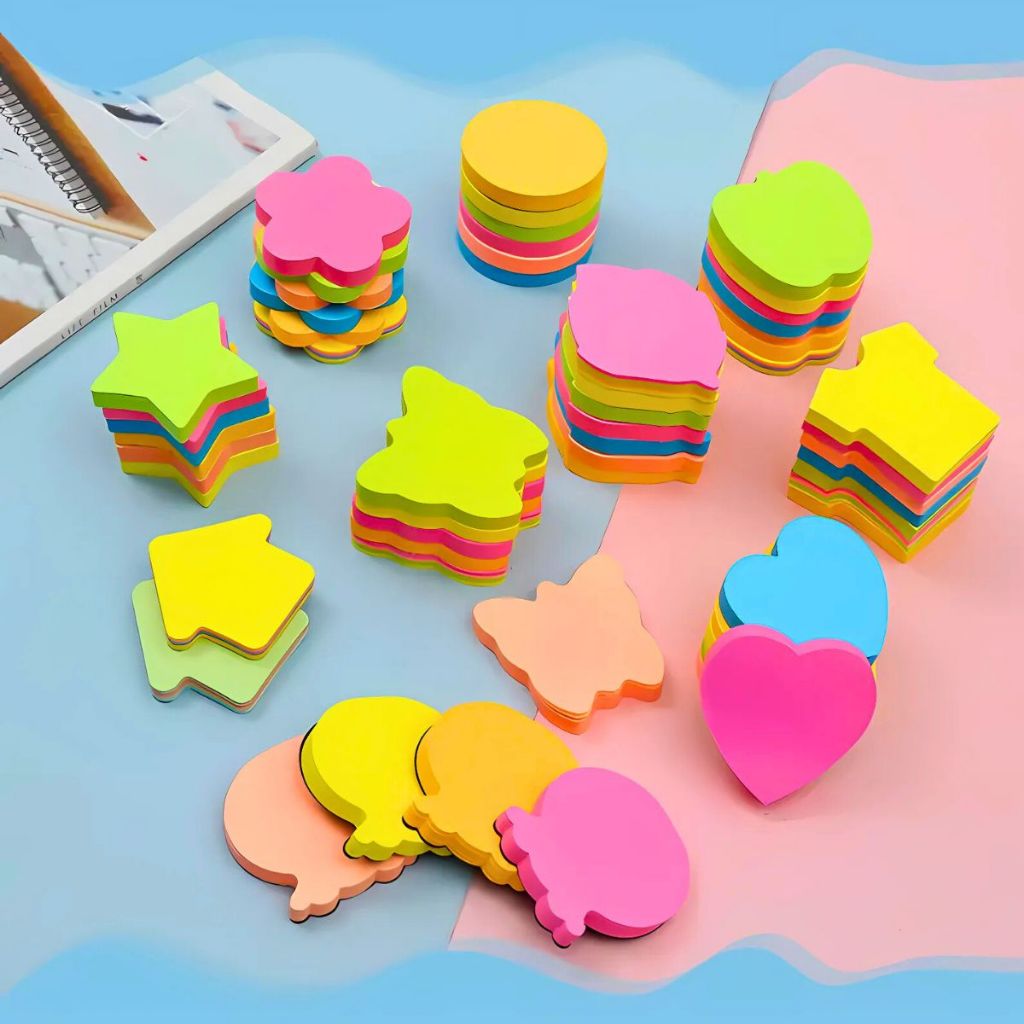 Recadinho Autoadesivo Divertido 7×7 Neon Sortido Bloco de Notas Escritório Escolar