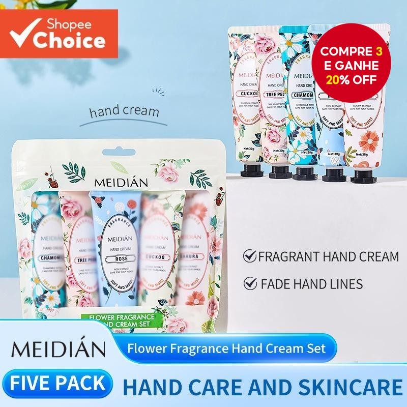 Creme Fragrância Flor Para As Mãos Conjunto Cinco Peças Hidratante , E Máscara De Cuidados Com De Lo