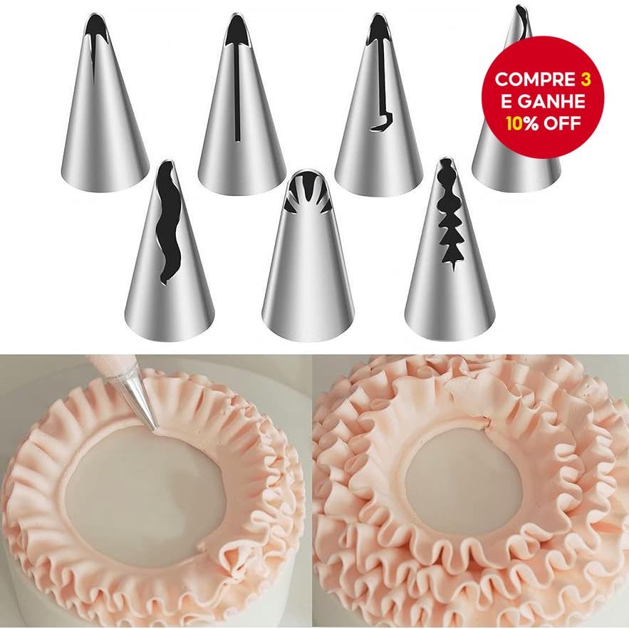 Conjunto De Bicos De Tubulação De Saia Plissada De Aço Inoxidável Russos Dicas Para Pastelaria Fonda