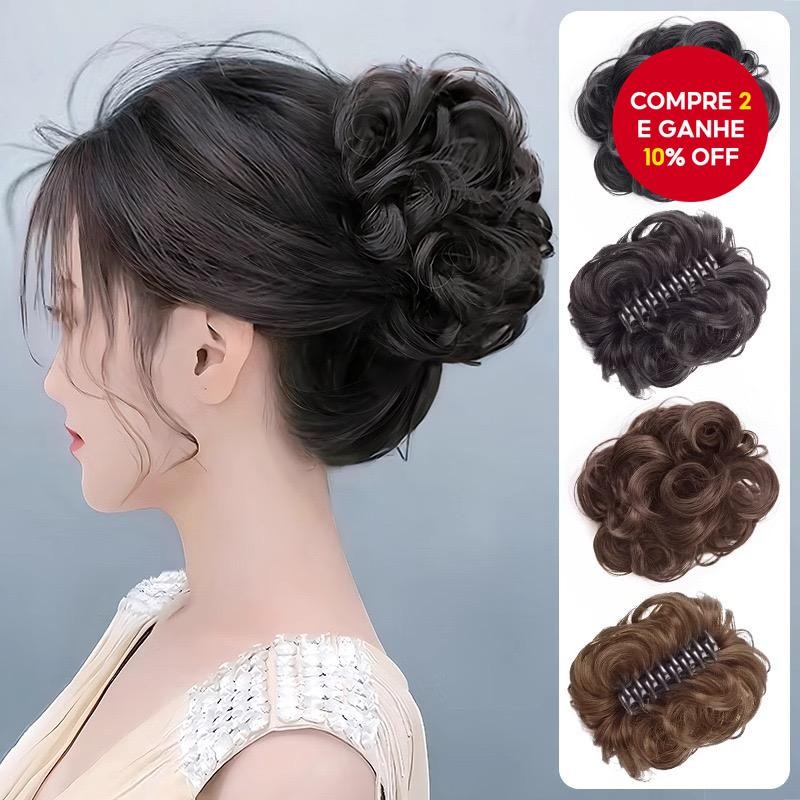 Grampo De Cabelo De Coque De Flores-Peruca Falsa Updo Solta Com Clipe De Tubarão Volumizador , Aparê