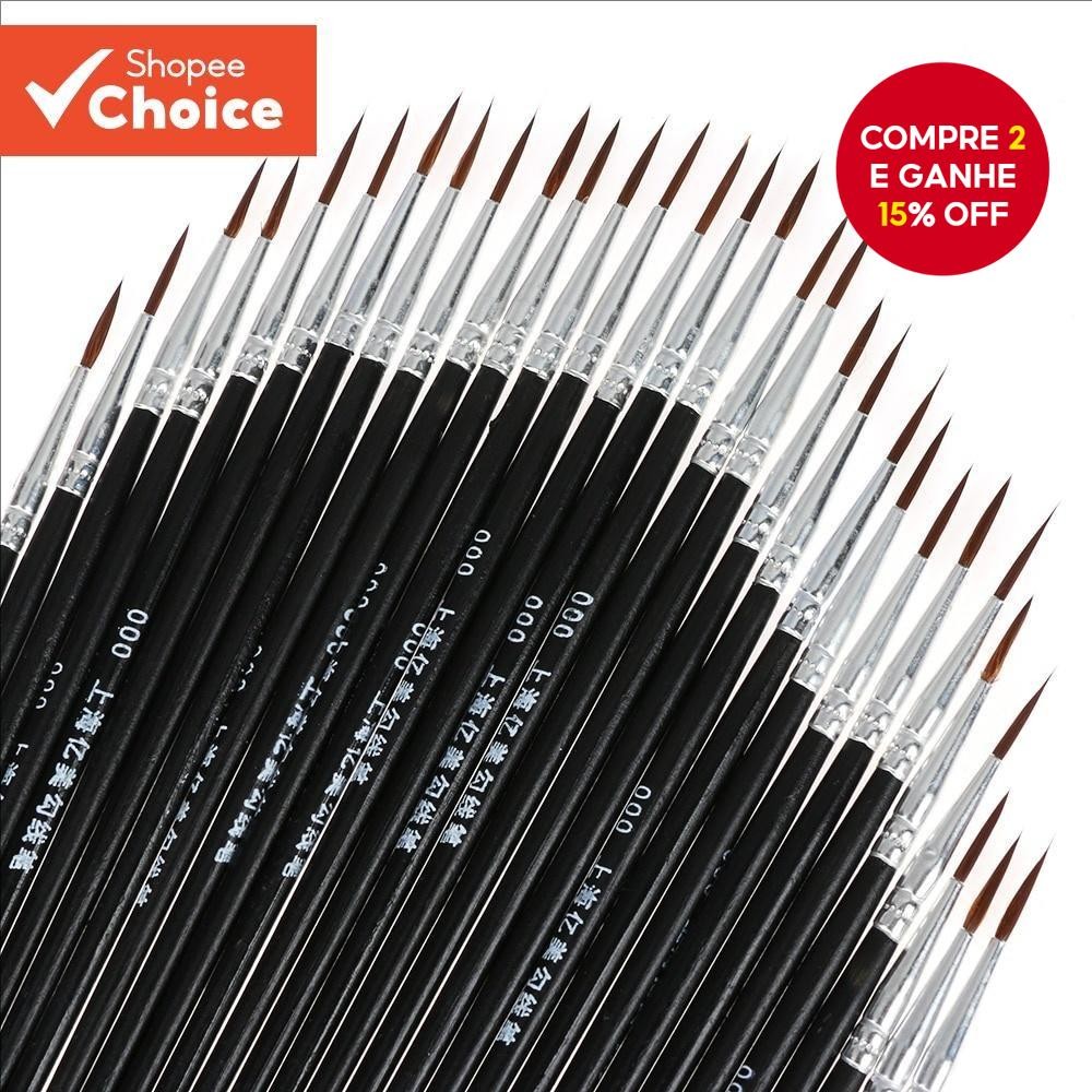 20 Pcs Fontes Da Arte Pintados À Mão Fina Linha De Gancho Caneta Desenho Pincel De Tinta Nylon Escov