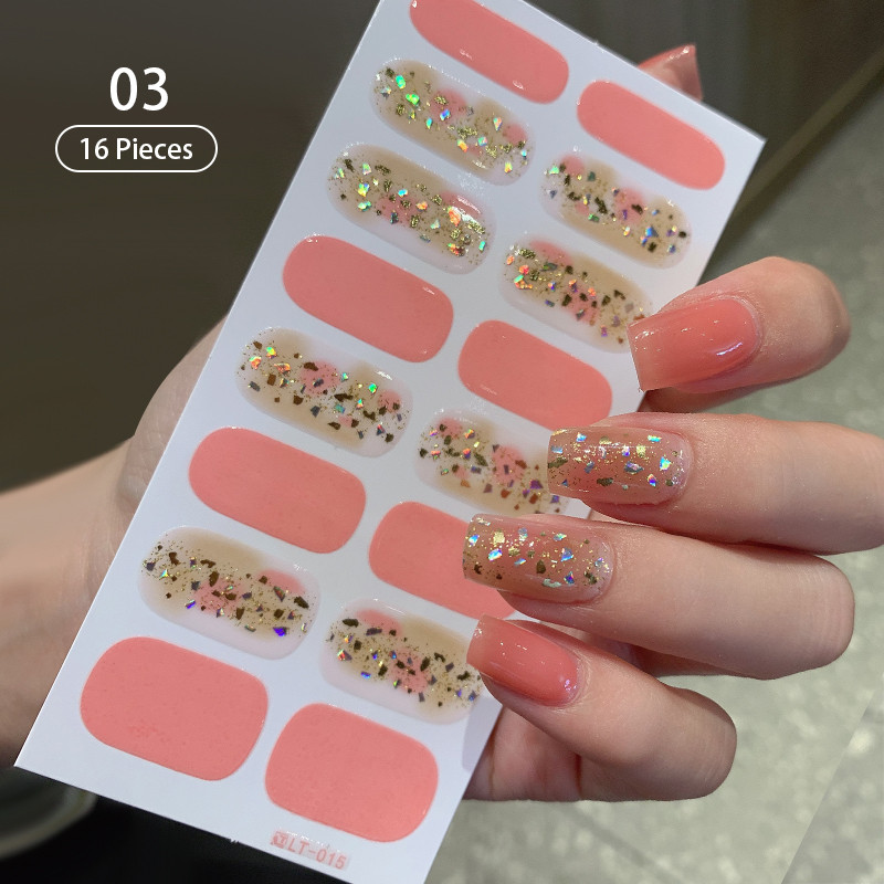 Novo 16 Tiras Outono Gel Adesivos De Unhas Capa Completa Remendo Leopardo Impressão De Esmalte DIY A