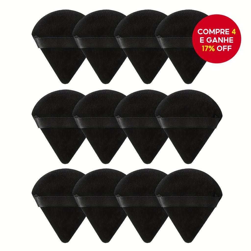 12 Peças De Sopros De Pó Triangular Conjunto De Veludo Super Macio-Esponjas De Maquiagem Para Base P