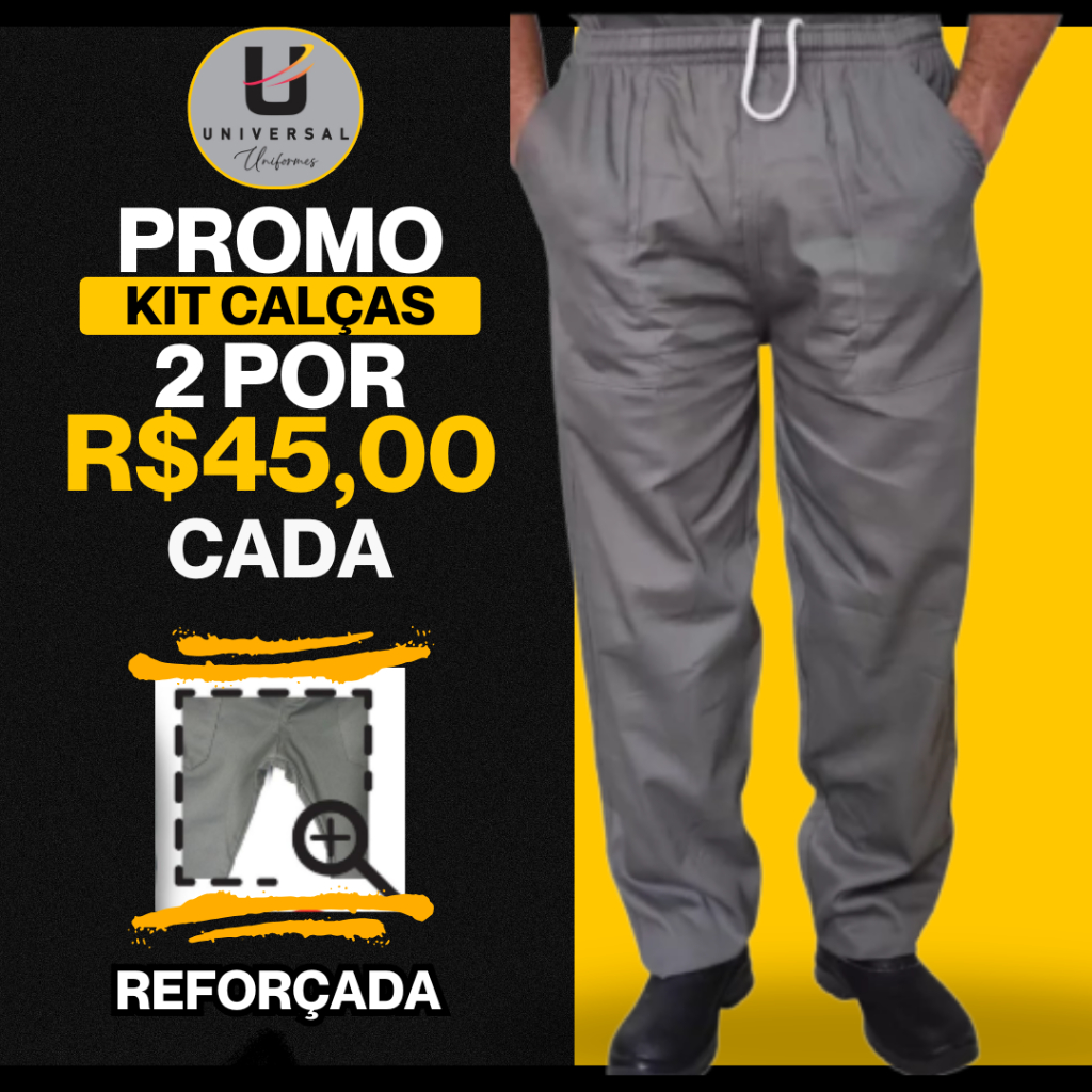 Kit 2 Calças Universal Premium  Brim Grosso  Trabalho Pesado