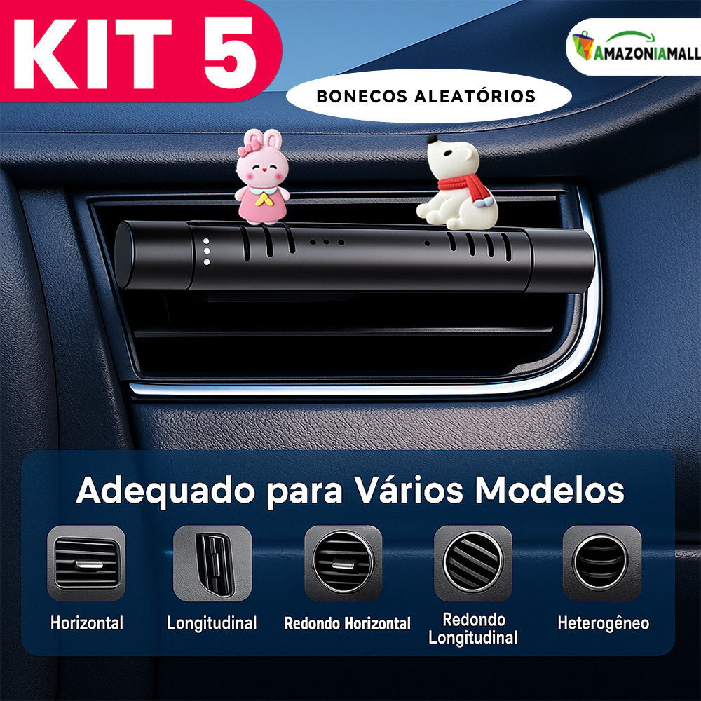 Aromatizador de Carro com Clipe para Saída de Ar – Fragrância Refrescante, Purificação de Ar e Perfu