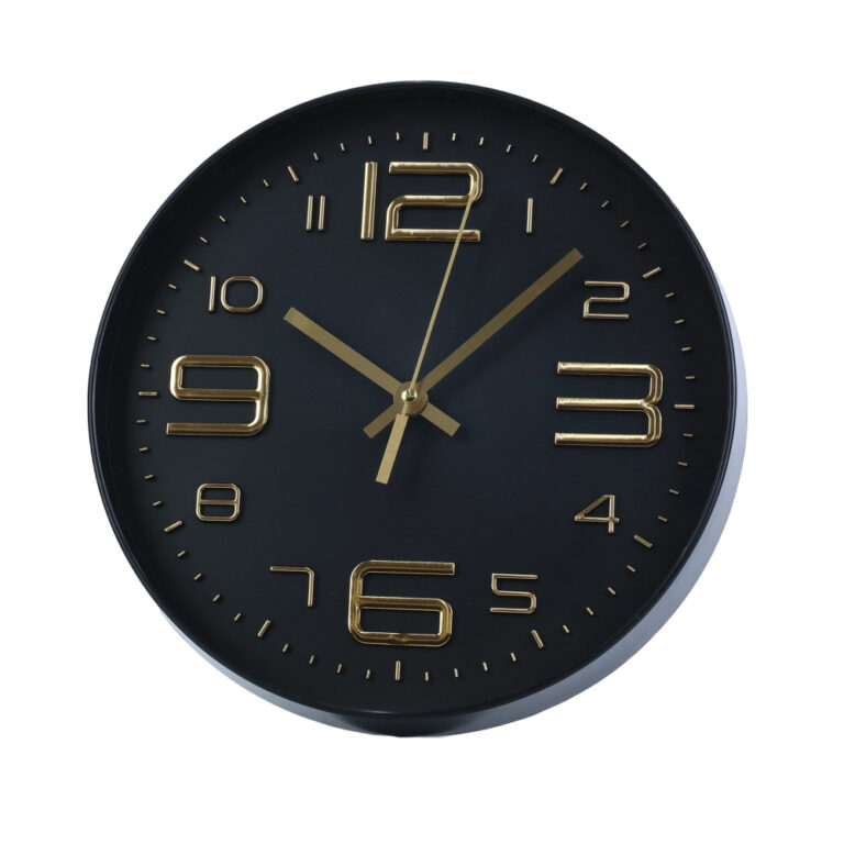 Relogio de Parede 29cm Midnight Luxe com Números 