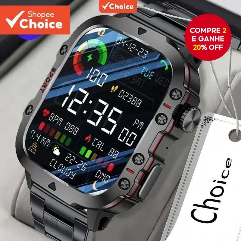 Smartwatch Esportivo Para Homens 420mAh Com Chamada Bluetooth E Monitoramento De Saúde