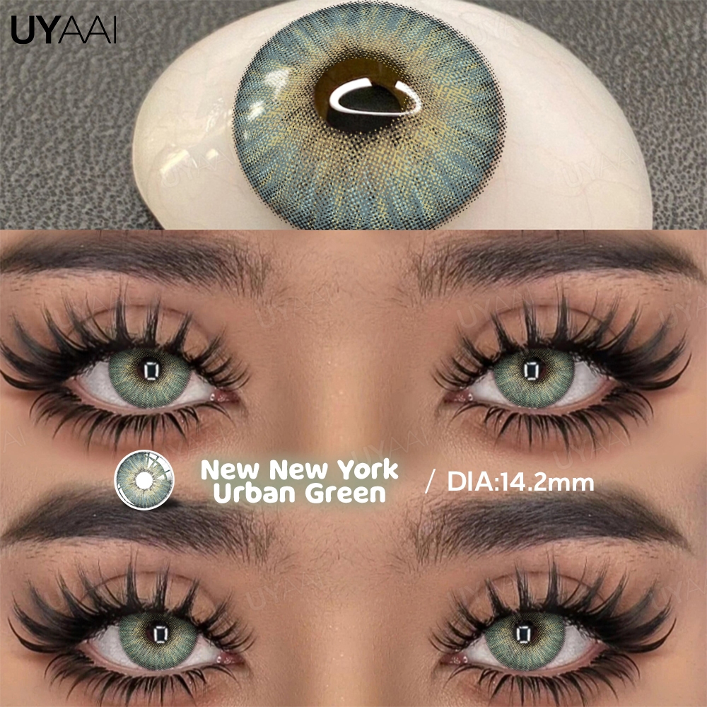 UYAAI Novas Lentes De Contato Coloridas Verdes , Olhos Marrons Naturais , Cinza , Série Secreta , Co