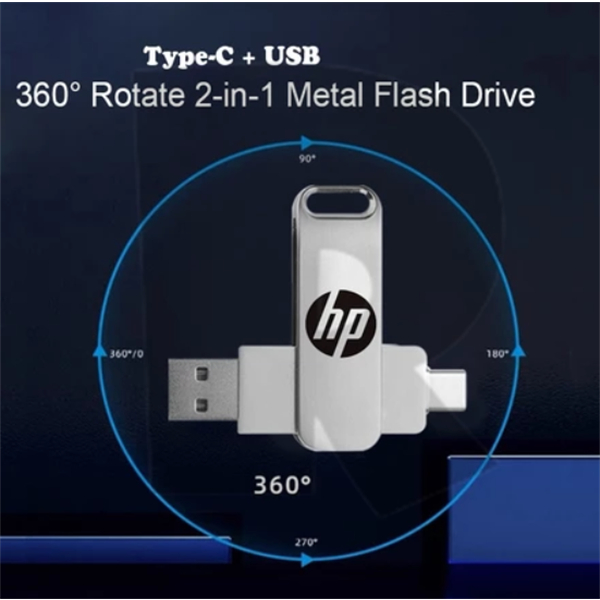 2 Em 1 Tipo C HP Giratório OTG USB 2.0 8 Gb 16 32