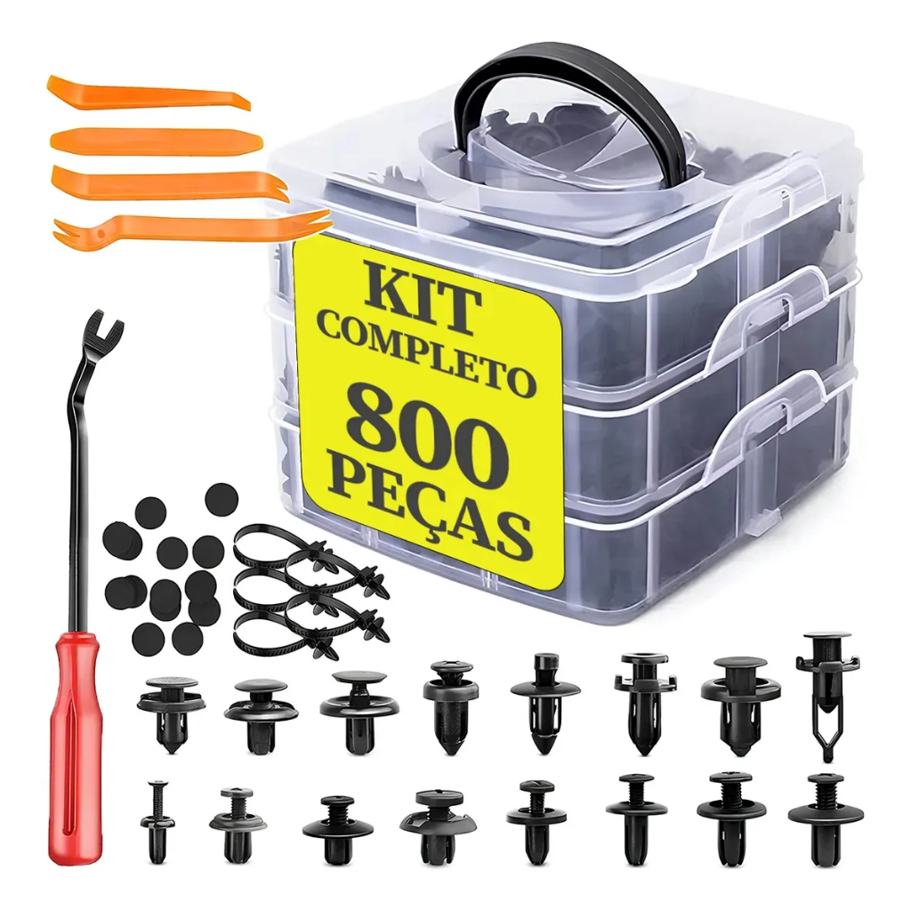 800pcs Clipe Fixação Carro Painel Pára-lamas Rebite Plástico