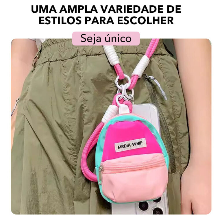 Mini Chaveiro Mochila Macaron  Estojo Portátil pa