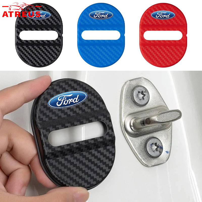 4Pçs Ford Tampa De Proteção Da Fechadura Da Porta Do Carro Acessórios Para Ranger Focus Fiesta Fusio