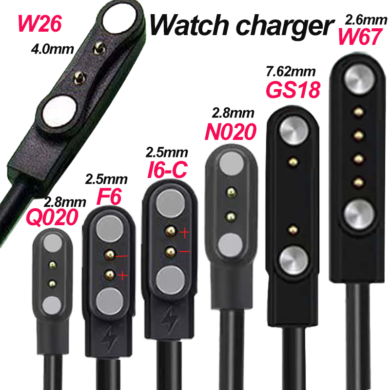 Cabo De Carregamento De Sucção Magnética Universal Para Smartwatch Relógio Inteligente , 2 Pinos , 4