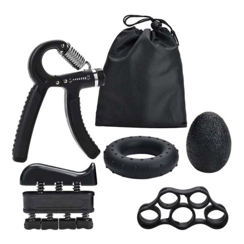 Kit 5 Peças Hand Grip Flexor De Punho Ajustável De Mola Antebraço Mãos 5-60Kgs Com Contador