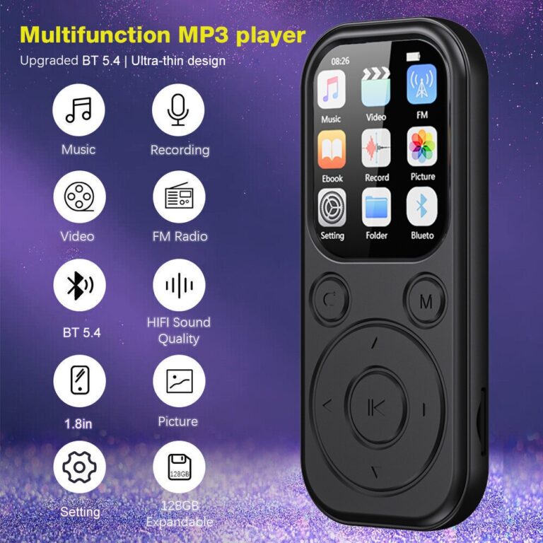 MP3/MP4 Music Player Rádio FM Eletrônico Leitor 