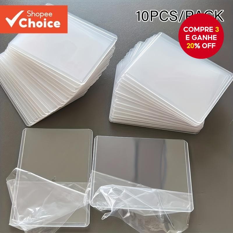 10pcs Toploader Capa De Cartão Grosso Protetor Fotográfico , Mangas Internas Suporte De Jogo Transpa