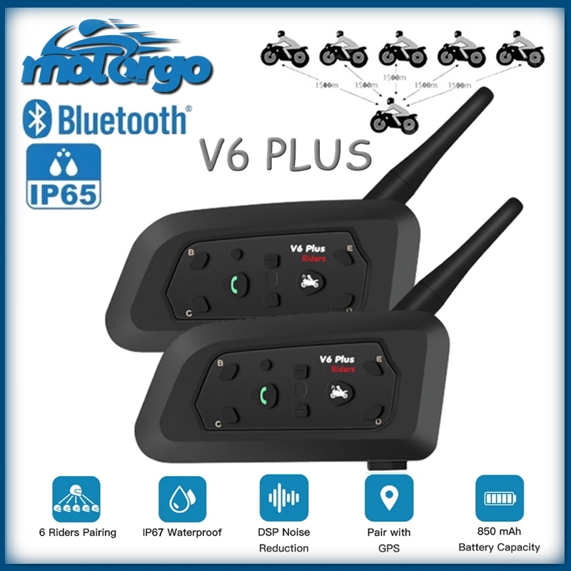 Intercomunicador V6 Mais Fone De Ouvido De Capacete De Motocicleta Bluetooth Com Interfone BT De 150