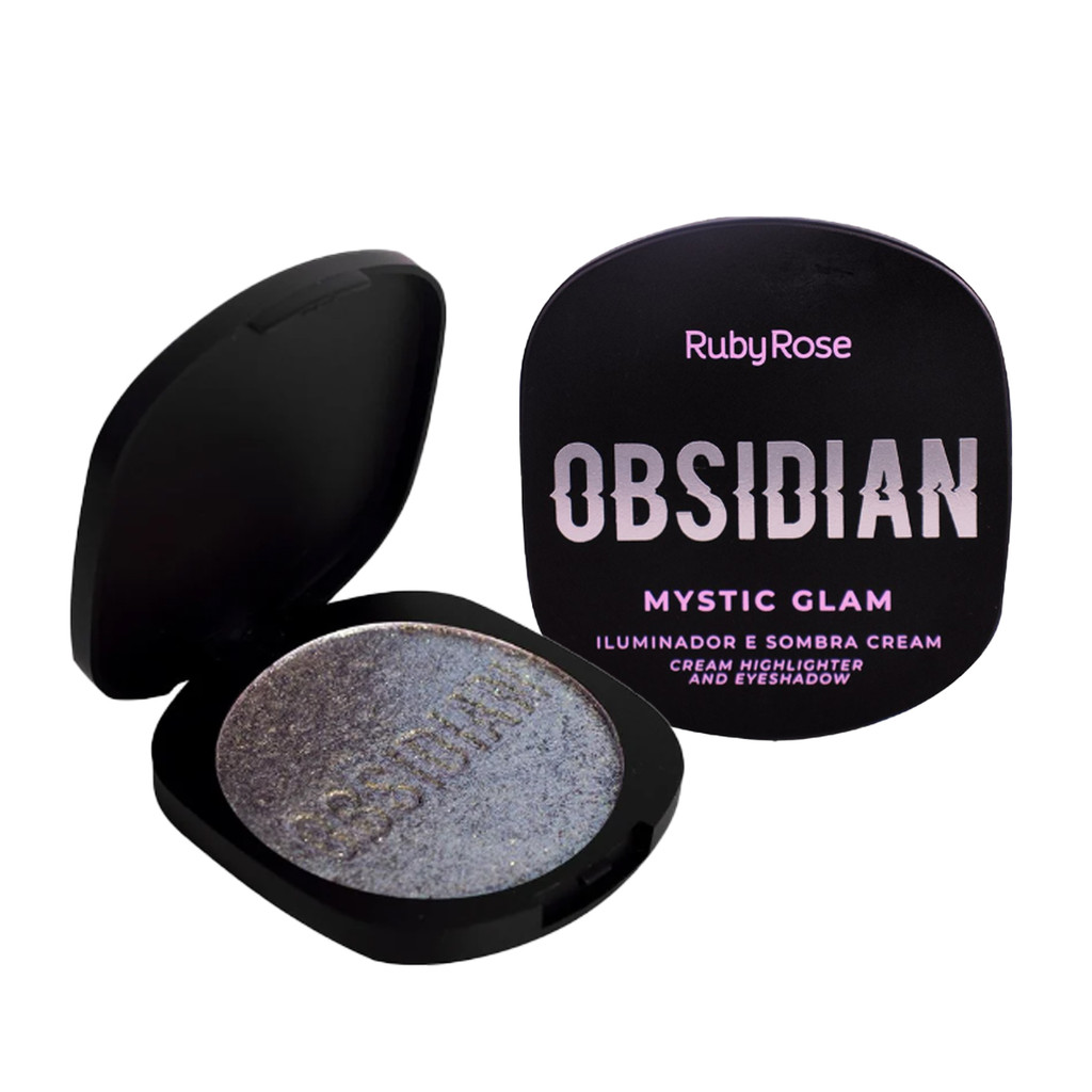 Iluminador e Sombra Cream Obsidian Ruby Rose Mystic Glam Hb2600