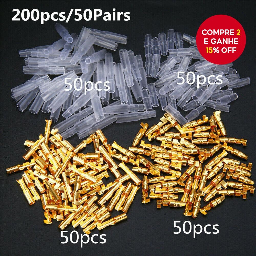 Conectores Terminais De Pressão A Frio Com Capa Isolante 200pcs Terminais Macho E Fêmea Em Forma De