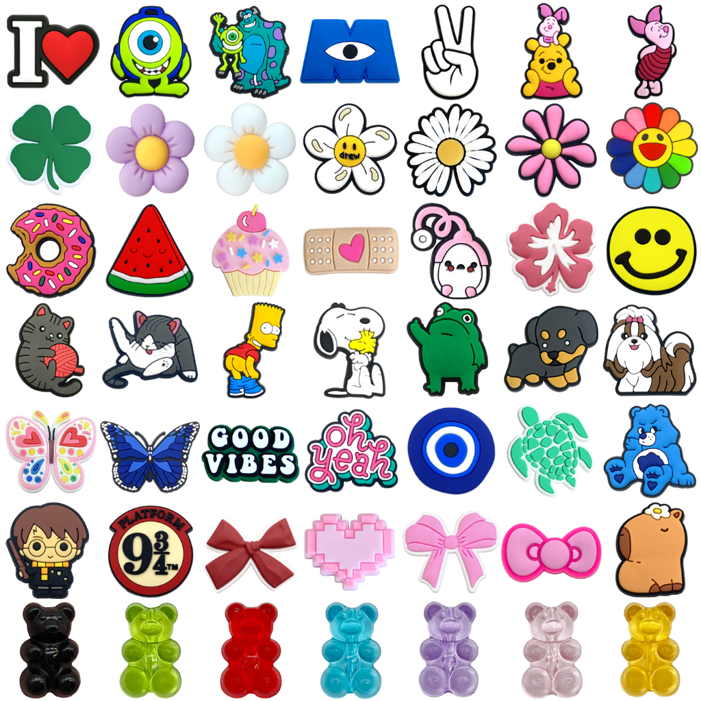 MEIDJ Encantos De Sapato 49 Decorações Requintadas Arco Cristal Urso Flor Padrão Acessórios De PVC C