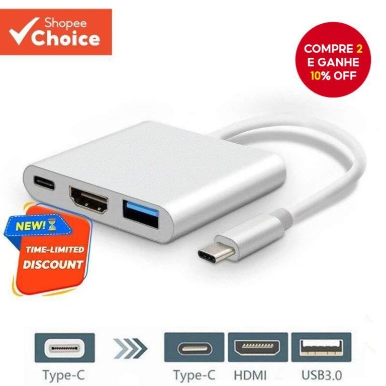 HUB HDMI Tipo C Com Gabinete SSD , Caixa HDD E Ada