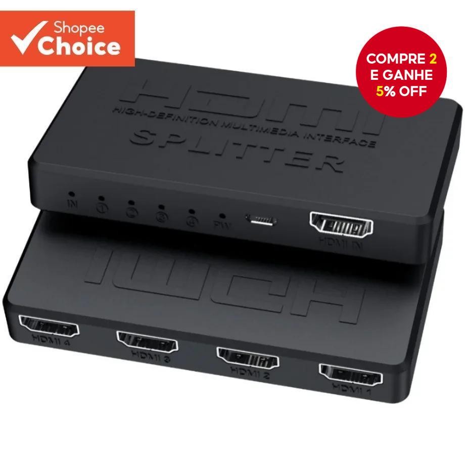 Divisor HDMI 4K 1×4 1×2 Switch 1080P Dual Display para Projetor e Monitor