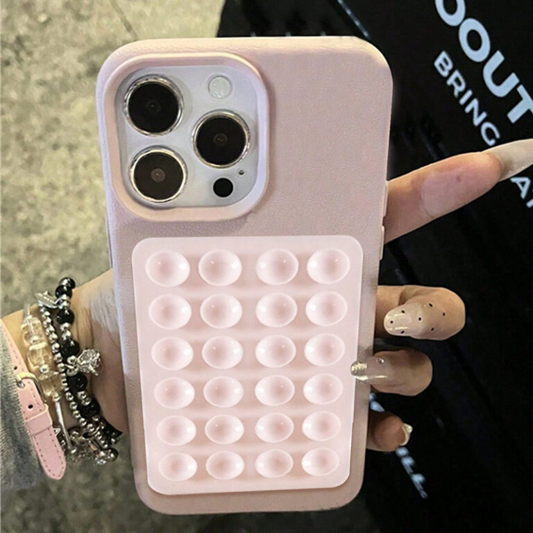 Capa De Couro Com Suporte De Ventosa 3D Para iPhon