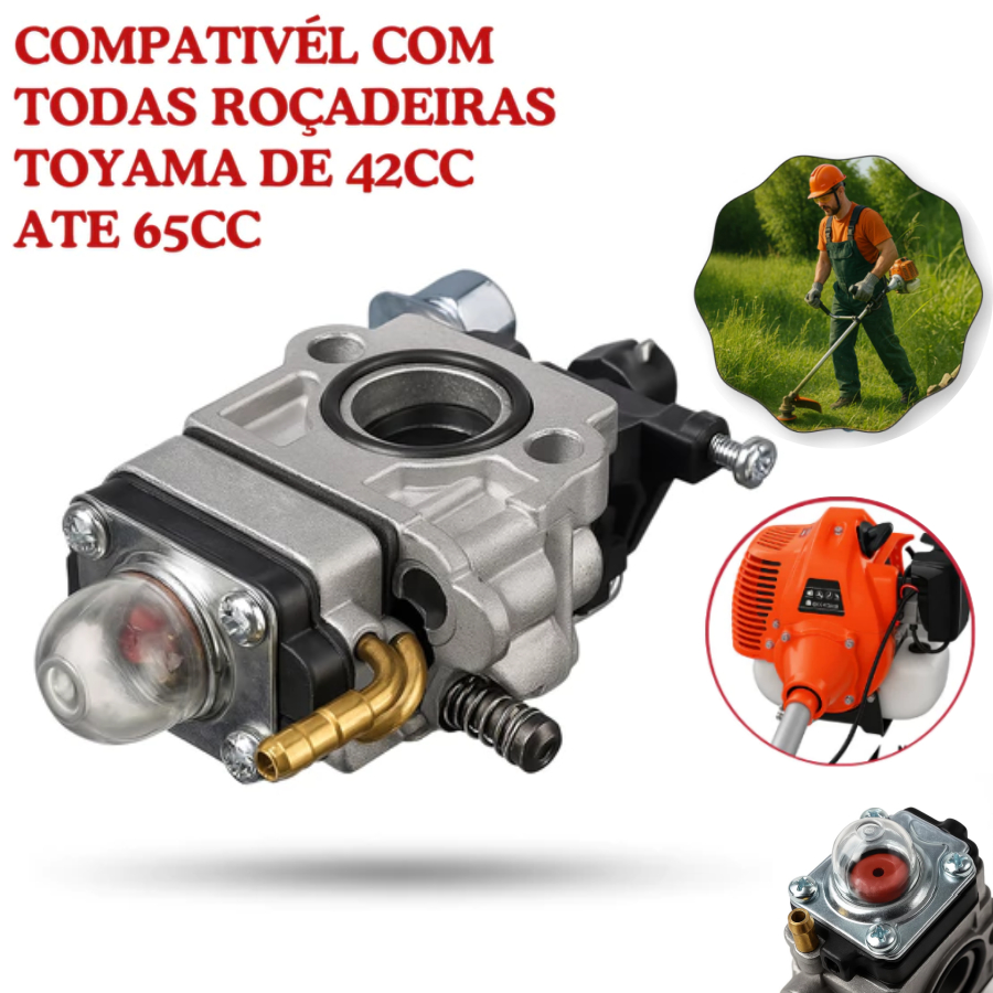 Carburador Para Roçadeiras Toyama Universal 43cc a 65cc 2 Tempos