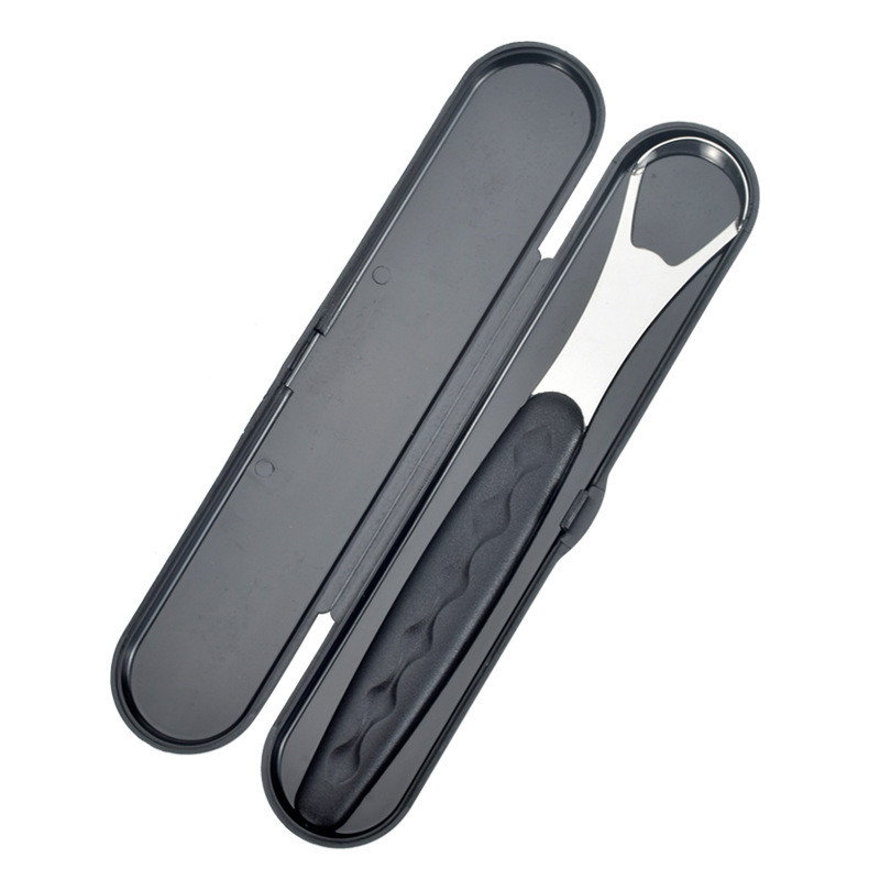 Limpador Raspador De Língua De Aço Inoxidável De Metal Reutilizável E amp ; Escova Ecológica Hálito
