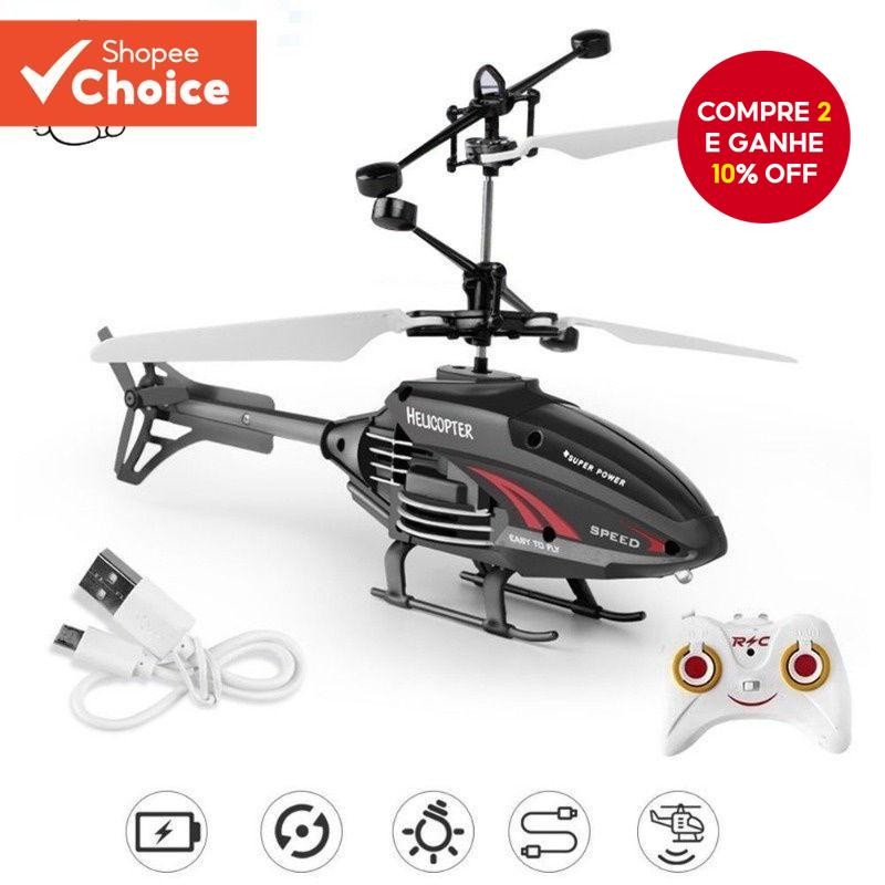 1PC Controle Remoto Indução Helicóptero Aeronaves Modo Duplo Suspenso Brinquedo Voador