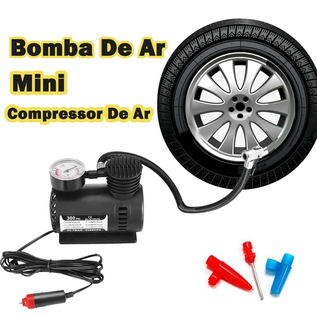Compressor De Ar Portátil Para Carro Adequado Para Pneus De Carro, Motocicletas, Bicicletas, Colchõe