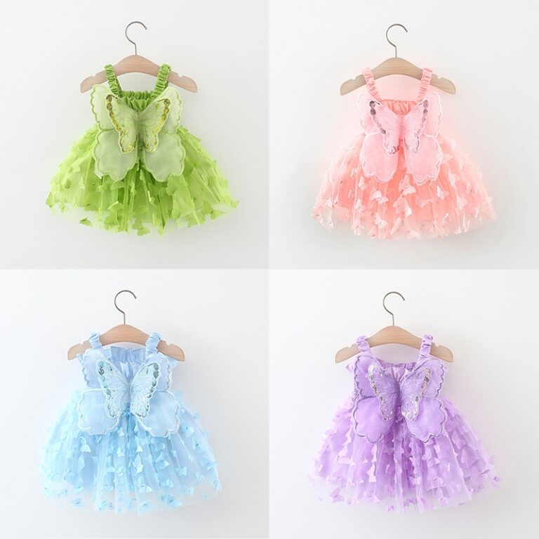 Novo Vestido De Borboleta Doce Para Bebês , Roupa
