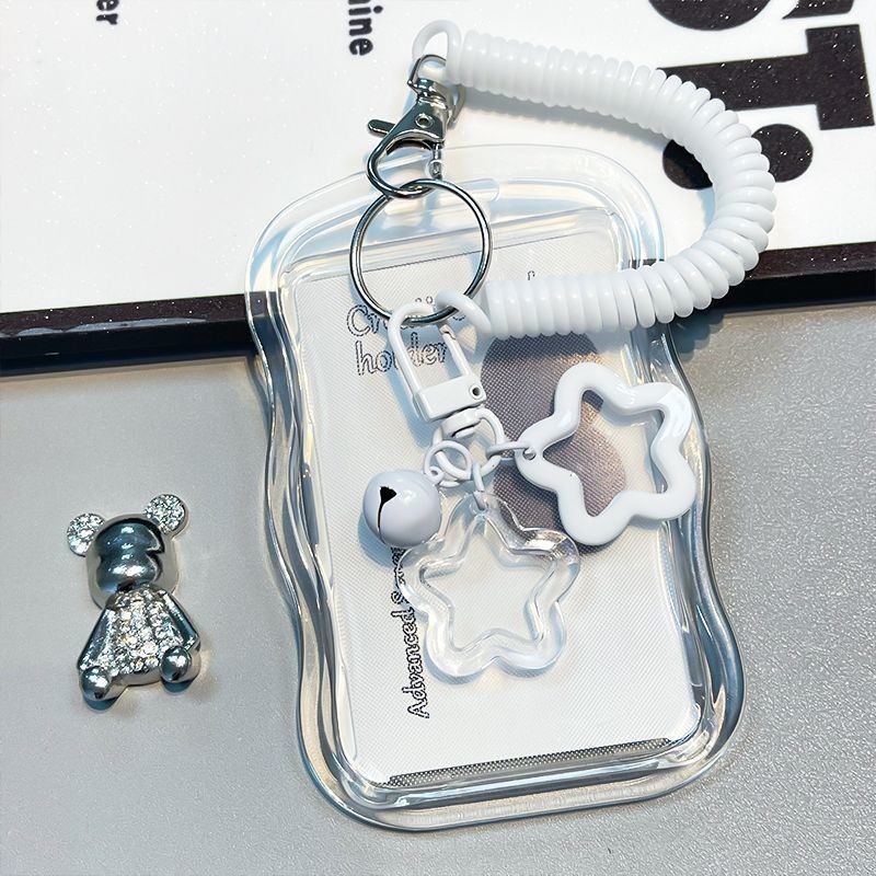 Porta-Cartões Fotográficos Fofos Chaves Kpop Star Wave Photocard Chaveiro Transparente
